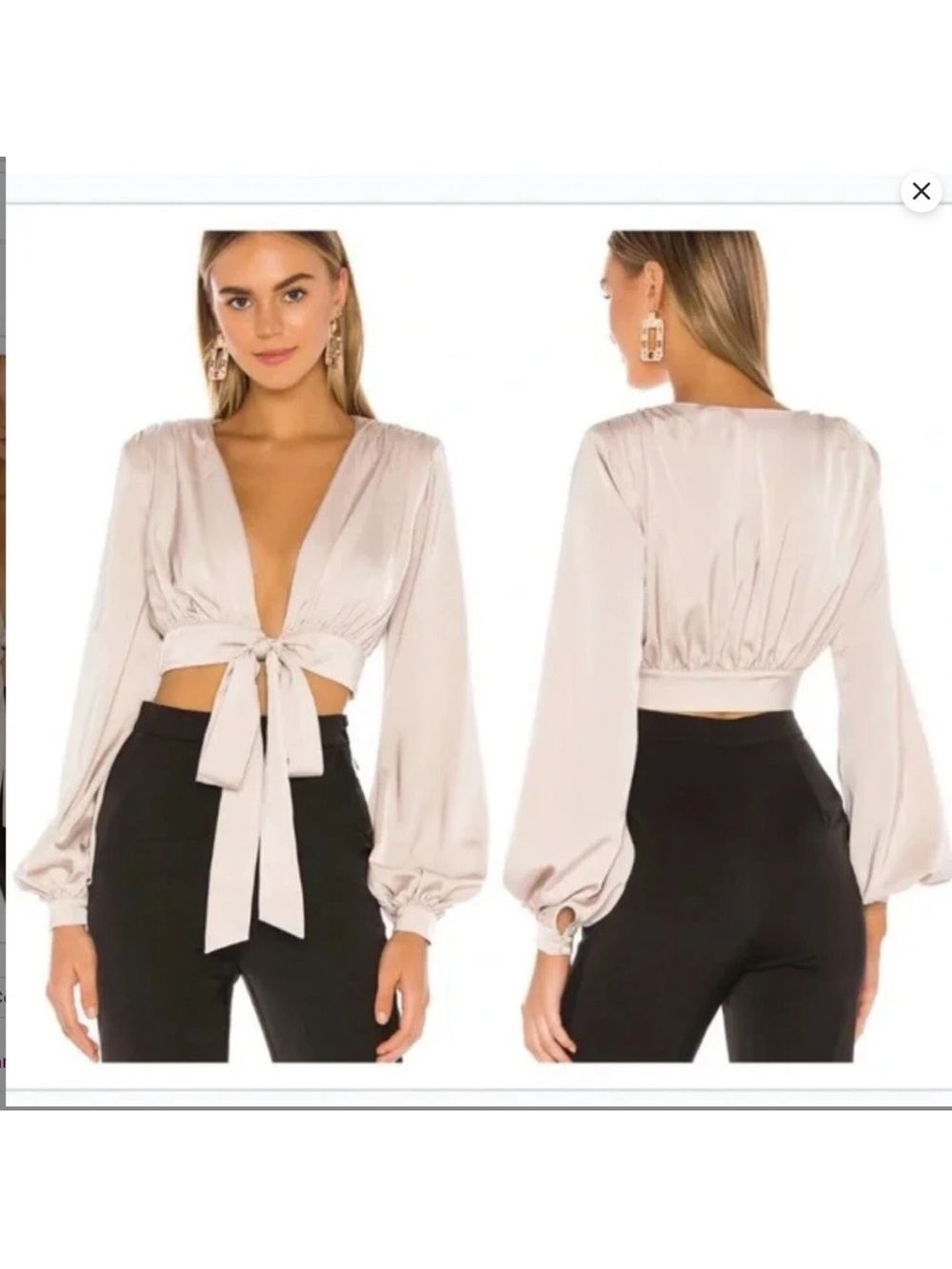 NBD revolve imogen champagne satin top extra small